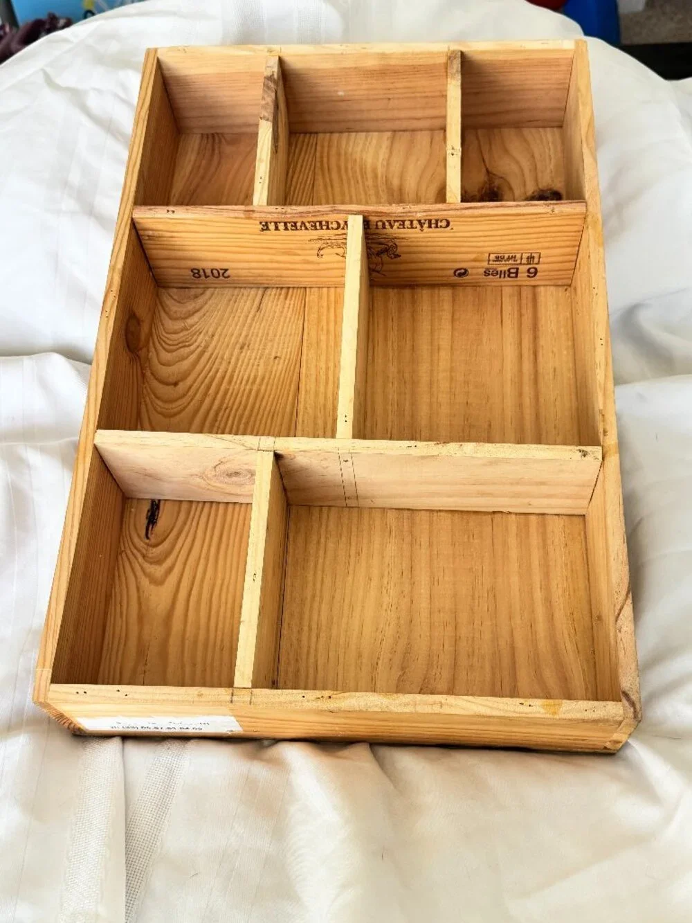 Vintage French Wine Crate Shadow Box Display Shelf - Chateau La Cabanne